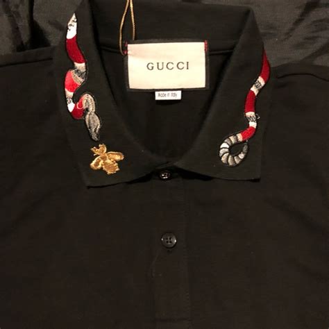 white gucci shirt snake collar cheap|gucci snake and bee polo.